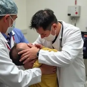 médico salva filho de engasgo