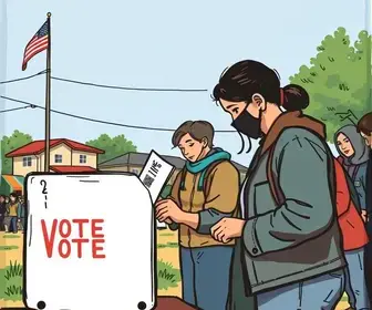 votação no Salão Comunitário do Caquende